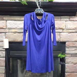 Unbranded Bright blue cold shoulder long sleeve dress size XXL